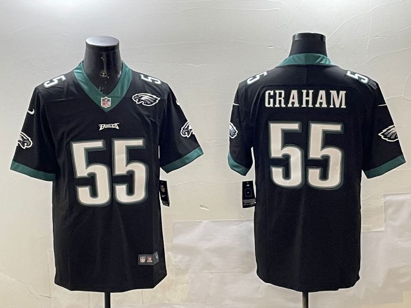 Men Philadelphia Eagles #55 Graham Black Second generations 2025 Nike Vapor Limited NFL Jersey style 4->youth nfl jersey->Youth Jersey